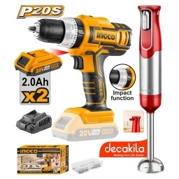 SUPER COMBO ATORNILLADOR 20V + MIXER DECAKILA COSLI22112 INGCO