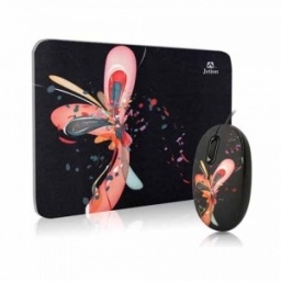 Mouse + Mouse Pad JETION JT-DMS046 | Diseo Mariposa Negro