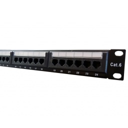 Patchera 24 puertos cat 6e para rack