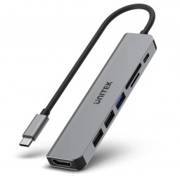 HUB USB-C Unitek 7 en 1 5Gbps con PD 100w